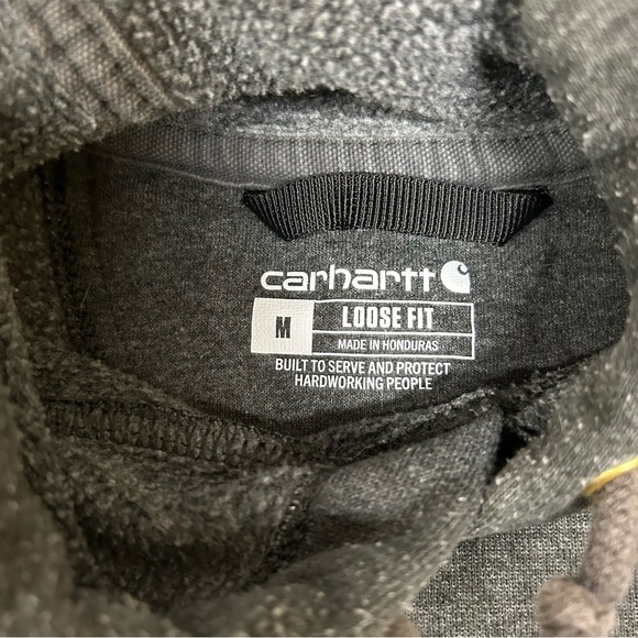 Carhartt Hoodie Mens Medium Grey Loose Fit Pullover Fleece K121 026 Sweatshirt - Picture 9 of 11